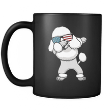 Load image into Gallery viewer, RobustCreative-Dabbing Poodle Dog America Flag - Patriotic Merica Murica Pride - 4th of July USA Independence Day - 11oz Black Funny Coffee Mug Women Men Friends Gift ~ Both Sides Printed
