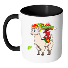 Load image into Gallery viewer, RobustCreative-Llama Alpaca Dabbing Chili Pepper Tequila - Cinco De Mayo Mexican Fiesta - No Siesta Mexico Party - 11oz Black &amp; White Funny Coffee Mug Women Men Friends Gift ~ Both Sides Printed
