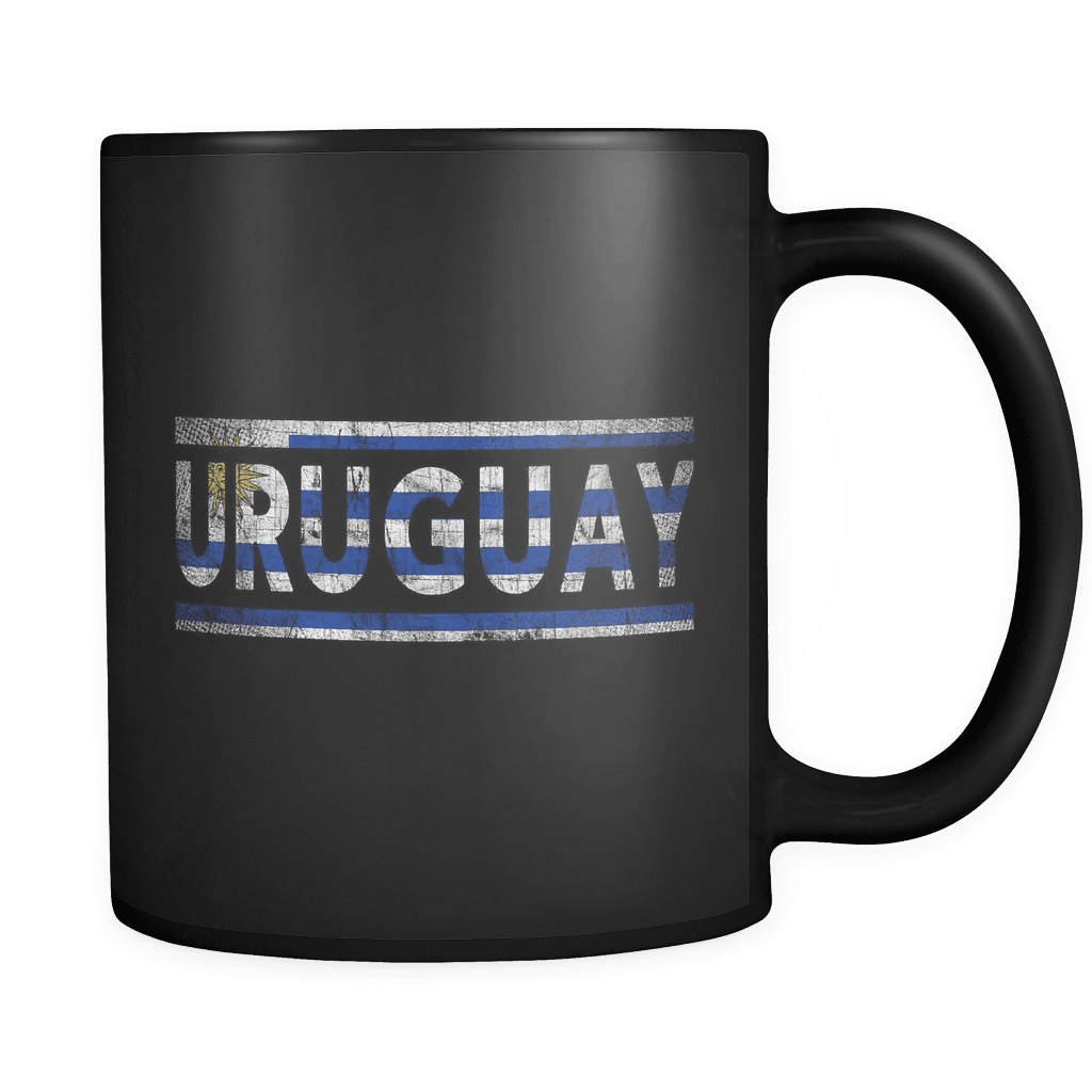 RobustCreative-Retro Vintage Flag Uruguayan Uruguay 11oz Black Coffee Mug ~ Both Sides Printed