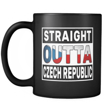 Load image into Gallery viewer, RobustCreative-Straight Outta Czech Republic - Czech Flag 11oz Funny Black Coffee Mug - Independence Day Family Heritage - Women Men Friends Gift - Both Sides Printed (Distressed)
