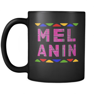 RobustCreative-Melanin Kente - Melanin Poppin 11oz Funny Black Coffee Mug - Afro Dashiki Melanin Rich Skin - Women Men Friends Gift - Both Sides Printed (Distressed)