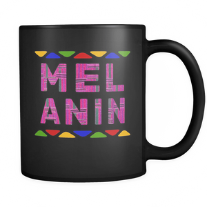 RobustCreative-Melanin Kente - Melanin Poppin 11oz Funny Black Coffee Mug - Afro Dashiki Melanin Rich Skin - Women Men Friends Gift - Both Sides Printed (Distressed)