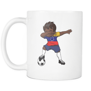 RobustCreative-Dabbing Soccer Boy Venezuela Venezuelan Caracas Gifts National Soccer Tournament Game 11oz White Coffee Mug ~ Both Sides Printed