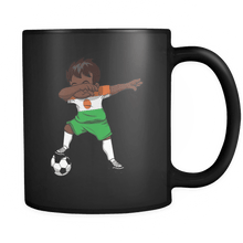 Load image into Gallery viewer, RobustCreative-Dabbing Soccer Boy Niger Nigerien Niamey Gifts National Soccer Tournament Game 11oz Black Coffee Mug ~ Both Sides Printed
