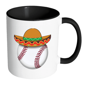 RobustCreative-Funny Baseball Mexican Sports - Cinco De Mayo Mexican Fiesta - No Siesta Mexico Party - 11oz Black & White Funny Coffee Mug Women Men Friends Gift ~ Both Sides Printed