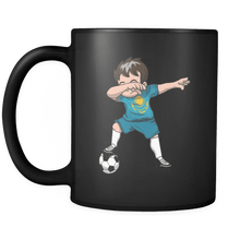 Load image into Gallery viewer, RobustCreative-Dabbing Soccer Boys Kazakhstan Kazakh Astana Gift National Soccer Tournament Game 11oz Black Coffee Mug ~ Both Sides Printed
