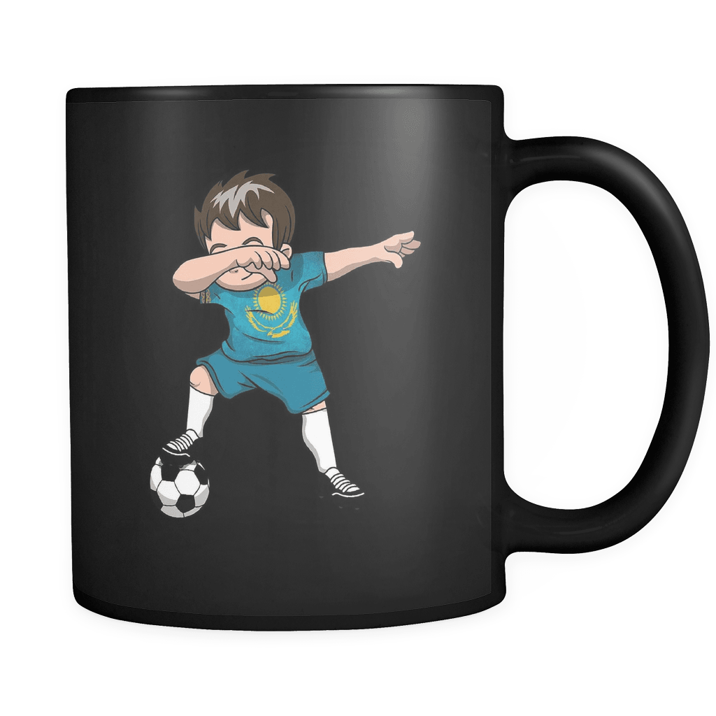 RobustCreative-Dabbing Soccer Boys Kazakhstan Kazakh Astana Gift National Soccer Tournament Game 11oz Black Coffee Mug ~ Both Sides Printed