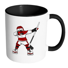 Load image into Gallery viewer, RobustCreative-Dabbing Ice Hockey - Hockey 11oz Funny Black &amp; White Coffee Mug - Puck Madness Ice Skates - Women Men Friends Gift - Both Sides Printed (Distressed)
