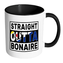 Load image into Gallery viewer, RobustCreative-Straight Outta Bonaire - Bonaire Flag 11oz Funny Black &amp; White Coffee Mug - Independence Day Family Heritage - Women Men Friends Gift - Both Sides Printed (Distressed)
