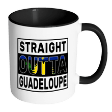 Load image into Gallery viewer, RobustCreative-Straight Outta Guadeloupe - Guadeloupean Flag 11oz Funny Black &amp; White Coffee Mug - Independence Day Family Heritage - Women Men Friends Gift - Both Sides Printed (Distressed)
