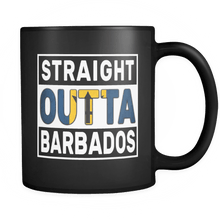 Load image into Gallery viewer, RobustCreative-Straight Outta Barbados - Bajan Flag 11oz Funny Black Coffee Mug - Independence Day Family Heritage - Women Men Friends Gift - Both Sides Printed (Distressed)
