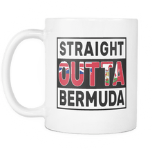 Load image into Gallery viewer, RobustCreative-Straight Outta Bermuda - Bermudian Flag 11oz Funny White Coffee Mug - Independence Day Family Heritage - Women Men Friends Gift - Both Sides Printed (Distressed)
