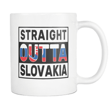 Load image into Gallery viewer, RobustCreative-Straight Outta Slovakia - Slovak Flag 11oz Funny White Coffee Mug - Independence Day Family Heritage - Women Men Friends Gift - Both Sides Printed (Distressed)
