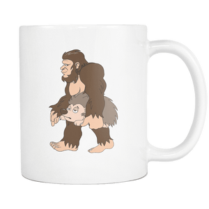 RobustCreative-Bigfoot Sasquatch Carrying Hedgehog - I Believe I'm a Believer - No Yeti Humanoid Monster - 11oz White Funny Coffee Mug Women Men Friends Gift ~ Both Sides Printed