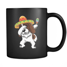 Load image into Gallery viewer, RobustCreative-Dabbing Cavalier King Charles Spaniel Dog in Sombrero - Cinco De Mayo Mexican Fiesta - Dab Dance Mexico Party - 11oz Black Funny Coffee Mug Women Men Friends Gift ~ Both Sides Printed
