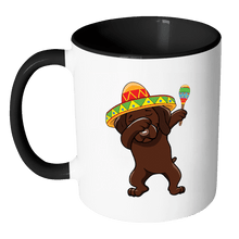 Load image into Gallery viewer, RobustCreative-Dabbing Vizsla Dog in Sombrero - Cinco De Mayo Mexican Fiesta - Dab Dance Mexico Party - 11oz Black &amp; White Funny Coffee Mug Women Men Friends Gift ~ Both Sides Printed
