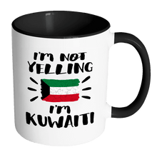 Load image into Gallery viewer, RobustCreative-I&#39;m Not Yelling I&#39;m Kuwaiti Flag - Kuwait Pride 11oz Funny Black &amp; White Coffee Mug - Coworker Humor That&#39;s How We Talk - Women Men Friends Gift - Both Sides Printed (Distressed)
