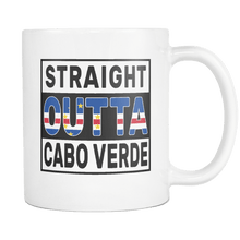 Load image into Gallery viewer, RobustCreative-Straight Outta Cabo Verde - Cape Verdean Flag 11oz Funny White Coffee Mug - Independence Day Family Heritage - Women Men Friends Gift - Both Sides Printed (Distressed)
