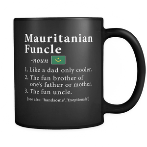 RobustCreative-Mauritanian Funcle Definition Fathers Day Gift - Mauritanian Pride 11oz Funny Black Coffee Mug - Real Mauritania Hero Papa National Heritage - Friends Gift - Both Sides Printed