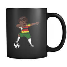 Load image into Gallery viewer, RobustCreative-Dabbing Soccer Boy Zimbabwe Zimbabwean Harare Gifts National Soccer Tournament Game 11oz Black Coffee Mug ~ Both Sides Printed
