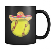 Load image into Gallery viewer, RobustCreative-Funny Softball Mexican Sport - Cinco De Mayo Mexican Fiesta - No Siesta Mexico Party - 11oz Black Funny Coffee Mug Women Men Friends Gift ~ Both Sides Printed
