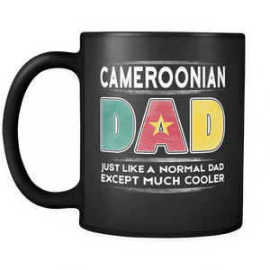 RobustCreative-Cameroon Dad like Normal but Cooler - Fathers Day Gifts - Promoted to Daddy Funny Gift From Kids - 11oz Black Funny Coffee Mug Women Men Friends Gift ~ Both Sides Printed