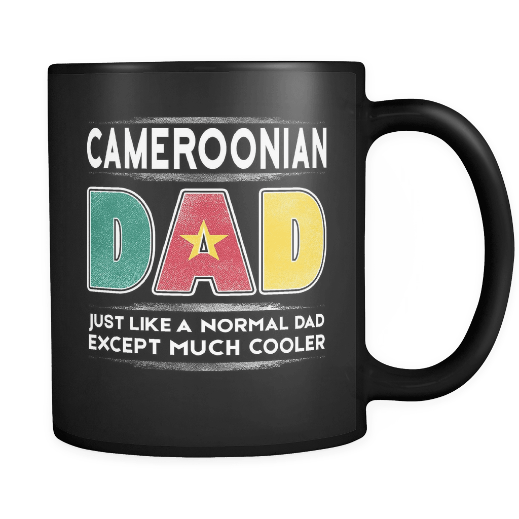 RobustCreative-Cameroon Dad like Normal but Cooler - Fathers Day Gifts - Promoted to Daddy Funny Gift From Kids - 11oz Black Funny Coffee Mug Women Men Friends Gift ~ Both Sides Printed