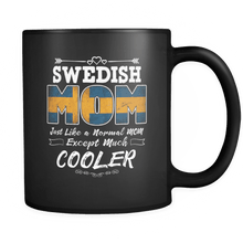 Load image into Gallery viewer, RobustCreative-Best Mom Ever is from Sweden - Swedish Flag 11oz Funny Black Coffee Mug - Mothers Day Independence Day - Women Men Friends Gift - Both Sides Printed (Distressed)

