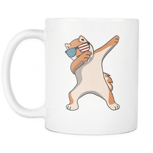 Load image into Gallery viewer, RobustCreative-Dabbing Shiba Inu Dog America Flag - Patriotic Merica Murica Pride - 4th of July USA Independence Day - 11oz White Funny Coffee Mug Women Men Friends Gift ~ Both Sides Printed
