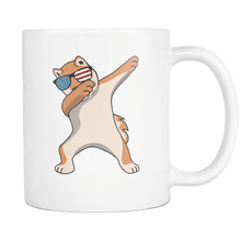 Load image into Gallery viewer, RobustCreative-Dabbing Shiba Inu Dog America Flag - Patriotic Merica Murica Pride - 4th of July USA Independence Day - 11oz White Funny Coffee Mug Women Men Friends Gift ~ Both Sides Printed
