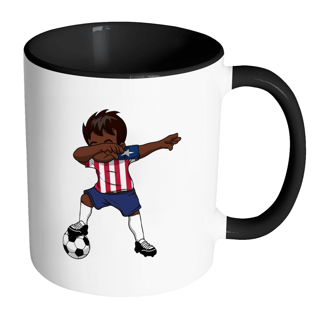 RobustCreative-Dabbing Soccer Boy Liberia Liberian Monrovia Gifts National Soccer Tournament Game 11oz Black & White Coffee Mug ~ Both Sides Printed