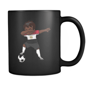 RobustCreative-Dabbing Soccer Boy Egypt Egyptian Cairo Gifts National Soccer Tournament Game 11oz Black Coffee Mug ~ Both Sides Printed