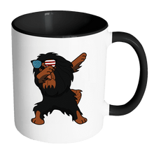 Load image into Gallery viewer, RobustCreative-Dabbing Tibetan Mastiff Dog America Flag - Patriotic Merica Murica Pride - 4th of July USA Independence Day - 11oz Black &amp; White Funny Coffee Mug Women Men Friends Gift ~ Both Sides Printed
