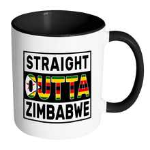 Load image into Gallery viewer, RobustCreative-Straight Outta Zimbabwe - Zimbabwean Flag 11oz Funny Black &amp; White Coffee Mug - Independence Day Family Heritage - Women Men Friends Gift - Both Sides Printed (Distressed)
