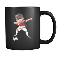 Load image into Gallery viewer, RobustCreative-Canadian Dabbing Soccer Girl - Soccer Pride - Canada Flag Gift Canada Football Gift - 11oz Black Funny Coffee Mug Women Men Friends Gift ~ Both Sides Printed
