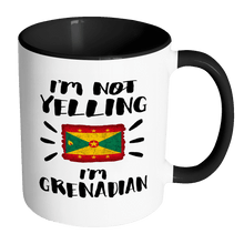 Load image into Gallery viewer, RobustCreative-I&#39;m Not Yelling I&#39;m Grenadian Flag - Grenada Pride 11oz Funny Black &amp; White Coffee Mug - Coworker Humor That&#39;s How We Talk - Women Men Friends Gift - Both Sides Printed (Distressed)
