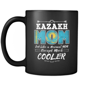 RobustCreative-Best Mom Ever is from Kazakhan - Kazakh Flag 11oz Funny Black Coffee Mug - Mothers Day Independence Day - Women Men Friends Gift - Both Sides Printed (Distressed)
