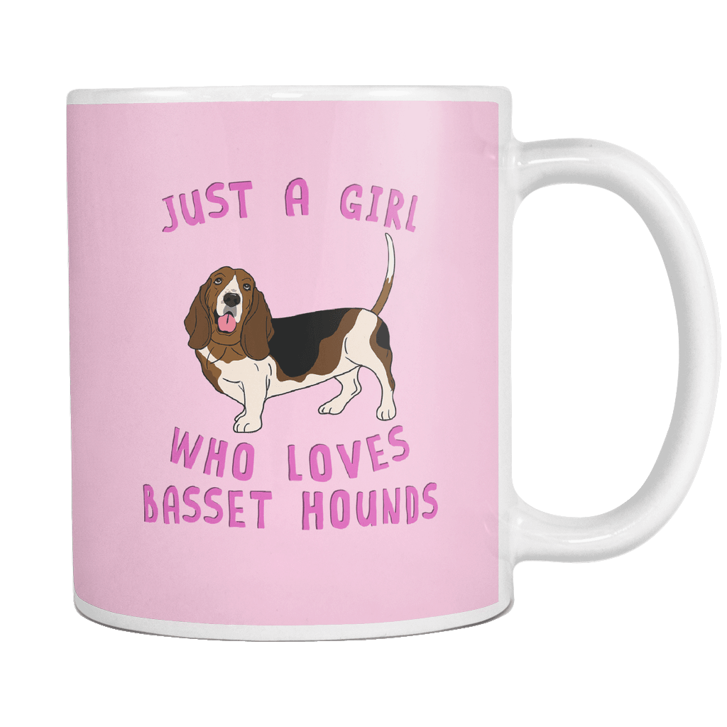 RobustCreative-Dog Lover Mug: Just a Girl Who Loves Basset Hounds both sides printed Animal Spirit