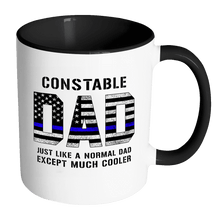 Load image into Gallery viewer, RobustCreative-Constable Dad is Much Cooler fathers day gifts Serve &amp; Protect Thin Blue Line Law Enforcement Officer 11oz Black &amp; White Coffee Mug ~ Both Sides Printed
