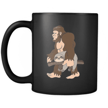 Load image into Gallery viewer, RobustCreative-Bigfoot Sasquatch Carrying Sloth - I Believe I&#39;m a Believer - No Yeti Humanoid Monster - 11oz Black Funny Coffee Mug Women Men Friends Gift ~ Both Sides Printed
