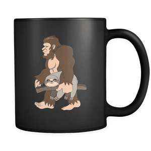 RobustCreative-Bigfoot Sasquatch Carrying Sloth - I Believe I'm a Believer - No Yeti Humanoid Monster - 11oz Black Funny Coffee Mug Women Men Friends Gift ~ Both Sides Printed