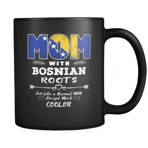 RobustCreative-Best Mom Ever with Bosnian Roots - Bosnia Flag 11oz Funny Black Coffee Mug - Mothers Day Independence Day - Women Men Friends Gift - Both Sides Printed (Distressed)