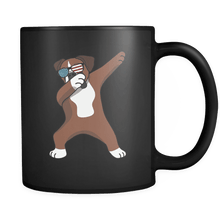 Load image into Gallery viewer, RobustCreative-Dabbing Boxer Dog America Flag - Patriotic Merica Murica Pride - 4th of July USA Independence Day - 11oz Black Funny Coffee Mug Women Men Friends Gift ~ Both Sides Printed
