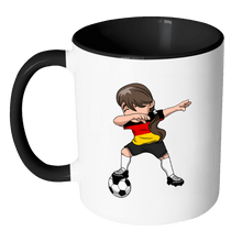 Load image into Gallery viewer, RobustCreative-German Dabbing Soccer Girl - Soccer Pride - Germany Deutschland Flag Gift Germany Deutschland Football Gift - 11oz Black &amp; White Funny Coffee Mug Women Men Friends Gift ~ Both Sides Printed
