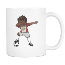 Load image into Gallery viewer, RobustCreative-Dabbing Soccer Boy Peru Peruvian Lima Gifts National Soccer Tournament Game 11oz White Coffee Mug ~ Both Sides Printed
