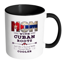 Load image into Gallery viewer, RobustCreative-Best Mom Ever with Cuban Roots - Cuba Flag 11oz Funny Black &amp; White Coffee Mug - Mothers Day Independence Day - Women Men Friends Gift - Both Sides Printed (Distressed)
