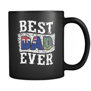 RobustCreative-Best Dad Ever British Virgin Islands Flag - Fathers Day Gifts - Family Gift Gift From Kids - 11oz Black Funny Coffee Mug Women Men Friends Gift ~ Both Sides Printed
