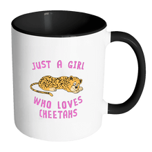 Load image into Gallery viewer, RobustCreative-Just a Girl Who Loves Cheetah the Wild One Animal Spirit 11oz Black &amp; White Coffee Mug ~ Both Sides Printed
