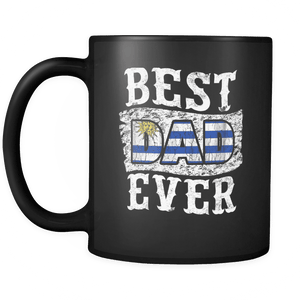 RobustCreative-Best Dad Ever Uruguay Flag - Fathers Day Gifts - Promoted to Daddy Gift From Kids - 11oz Black Funny Coffee Mug Women Men Friends Gift ~ Both Sides Printed