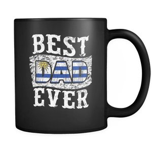 RobustCreative-Best Dad Ever Uruguay Flag - Fathers Day Gifts - Promoted to Daddy Gift From Kids - 11oz Black Funny Coffee Mug Women Men Friends Gift ~ Both Sides Printed